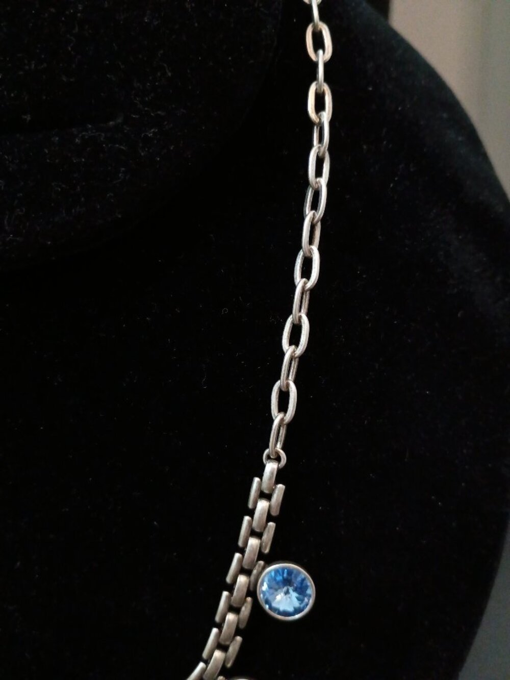 Touchstone Crystal Swarovski Basketweave Blue Ombre Necklace - Picture 3 of 6